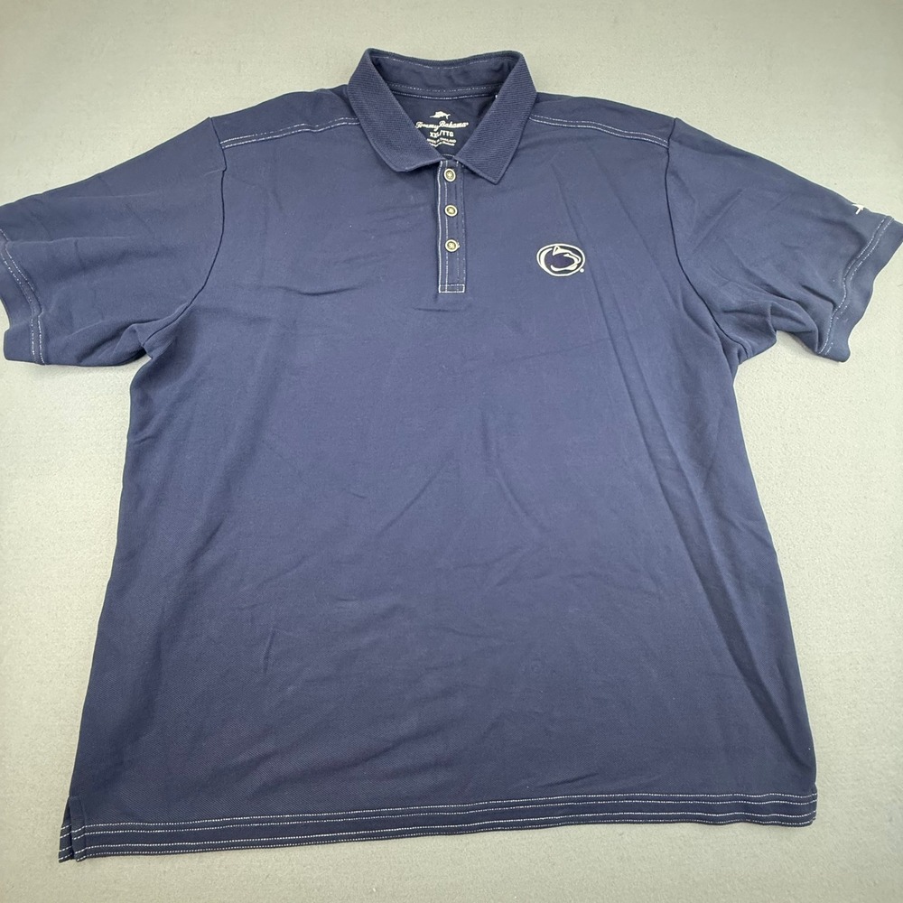 Tommy Bahama Polo Shirt Men XXL Navy Blue Penn State Nittany Lions Supima Cotton